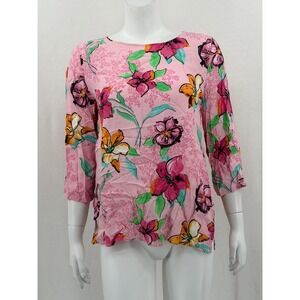 Lieblingsstuck Top Womens 38 Medium Pink Floral Sheer Elena Romantic Spring Boho